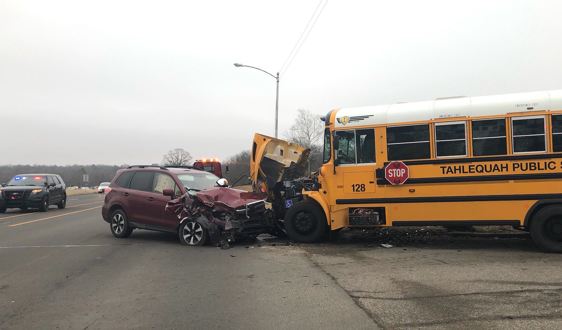 Car, bus collision